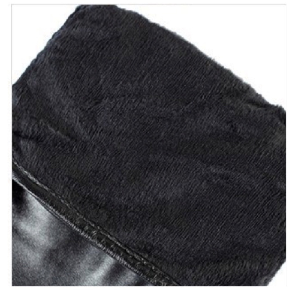 Leather Cashmere Lined Ruched Gloves C16 - Picture 7 of 8